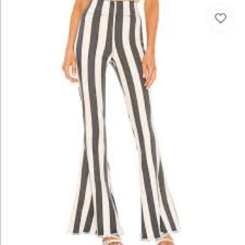 Striped bellbottom jean flares Show me your mumu stretch flare